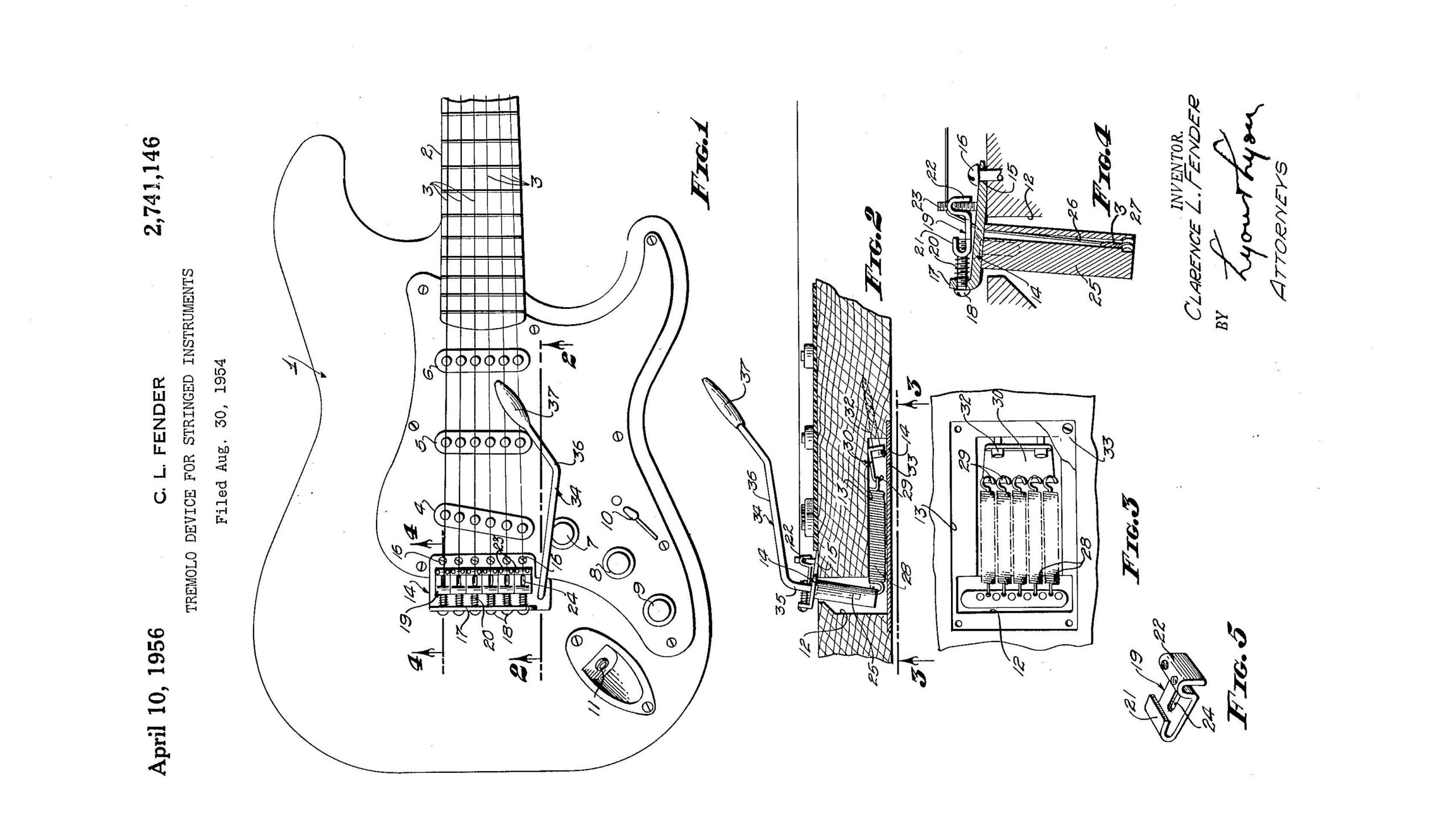 line or drawing of a guitar, the design.